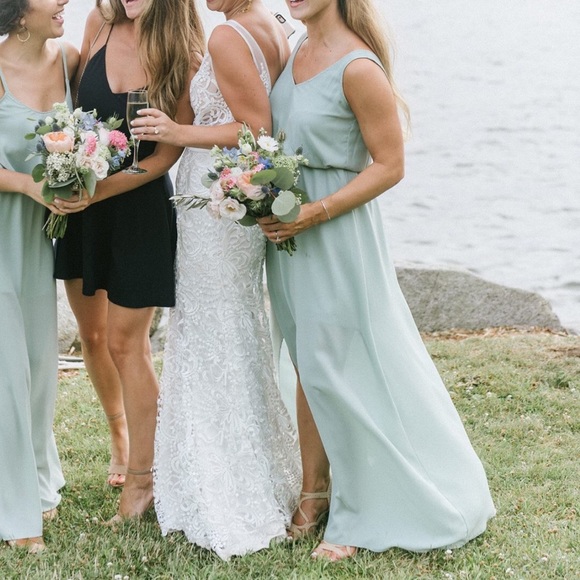 Dusty mint bridesmaid dresses Clearance